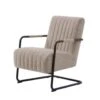 Fauteuil Stof/Metaal Zandkleur - Incl. Armleuning - Trout - Set Van 2 -VIDAXL Winkel 1000133690