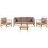 CERRETO - Loungeset 5-zits - Taupe - Bamboe -VIDAXL Winkel 1000140283