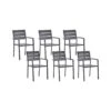 VERNIO - Tuinstoel Set Van 6 - Zwart - Kunsthout/Aluminium -VIDAXL Winkel 1000140291
