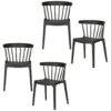 WOOOD Bliss Tuinstoelen - Kunststof - Zwart - Set Van 4 -VIDAXL Winkel 1000141206