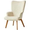 Fauteuil Van Massief Hout En Beige Fluweel -VIDAXL Winkel 1000141392
