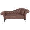 LATTES - Chaise Longue - Bruin - Rechterzijde - Kunstsuède -VIDAXL Winkel 1000142915