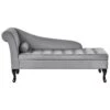 PESSAC - Chaise Longue - Lichtgrijs - Linkerzijde - Fluweel -VIDAXL Winkel 1000142988