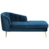 ALLIER - Chaise Longue - Blauw - Linkerzijde - Fluweel -VIDAXL Winkel 1000142989