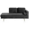 MIRAMAS - Chaise Longue - Zwart - Rechterzijde - Fluweel -VIDAXL Winkel 1000142991