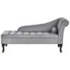 PESSAC - Chaise Longue - Lichtgrijs - Rechterzijde - Fluweel -VIDAXL Winkel 1000143024