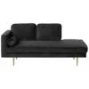 MIRAMAS - Chaise Longue - Zwart - Linkerzijde - Fluweel -VIDAXL Winkel 1000143047