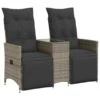 VidaXL - Tuinbank - Grijs - Poly Rattan 8 VidaXL - Tuinbank - Grijs - Poly Rattan -VIDAXL Winkel 1000143642