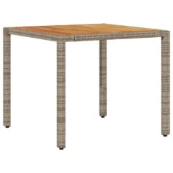 VidaXL - Tuintafel - Grijs - Poly Rattan - 90 X 90 X 75 Cm