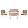 ARENELLA - Loungeset 4-zits - Lichthout/Beige - Acaciahout -VIDAXL Winkel 1000144125