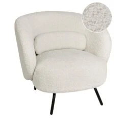 MAKELA - Fauteuil - Wit - Bouclé