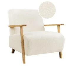 LESJA - Fauteuil - Lichtbeige - Bouclé