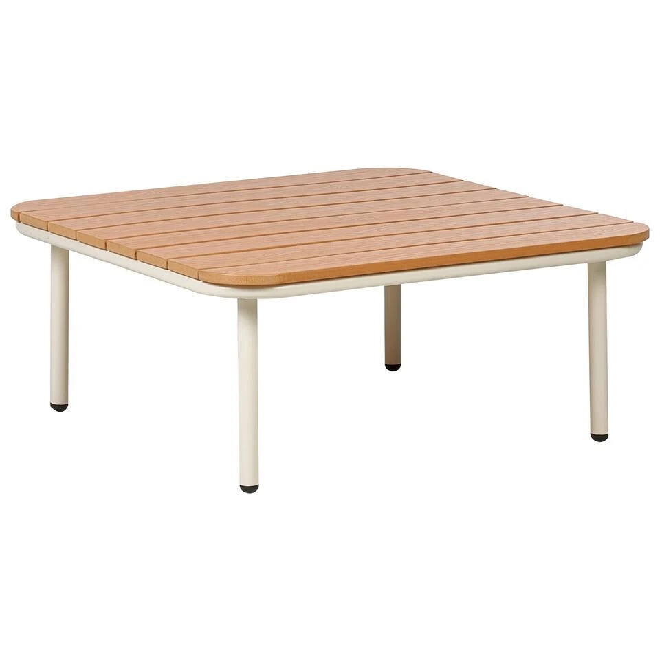 SENISE - Tuinsalontafel - Lichthout - 74 X 74 Cm - Kunsthout 1 SENISE - Tuinsalontafel - Lichthout - 74 X 74 Cm - Kunsthout