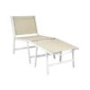 MARCEDDI -Tuinstoel Met Voetenbank - Beige/Wit - Textileen -VIDAXL Winkel 1000144991