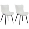 CLP Set Van 2 Eetkamerstoel Brady Zwart Frame - Kunstleer - Wit -VIDAXL Winkel 1000146411