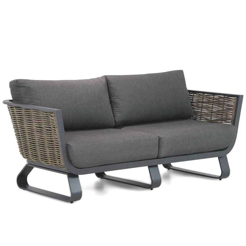 Lounge Tuinbank 2,5-zits Aluminium/wicker Grijs-antraciet Santika Furniture 1 Lounge Tuinbank 2,5-zits Aluminium/wicker Grijs-antraciet Santika Furniture