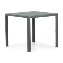 Dining Tuintafel Vierkant 85 X 85 Cm Aluminium Grijs Venustas