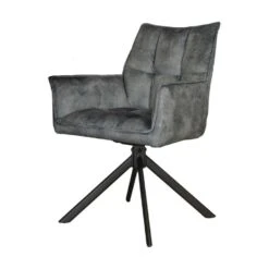 StarFurn Eetkamerstoel Lichtblauw Velvet - Draaibaar - Dani - Set Van 2