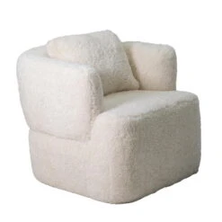 Draaifauteuil Beige Fluffy - Zithoogte 43cm - Ollie