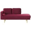 MIRAMAS - Chaise Longue - Rood - Linkerzijde - Fluweel -VIDAXL Winkel 1000154376