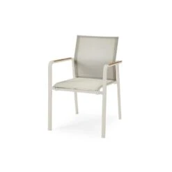 Suns Tutti Stapelbare Tuinstoel - Zand Met Teak Armleuning