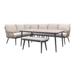 GI Allasio Lounge-dining Hoekset (6-delig) - Carbon Black/Zand