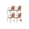 VDG Set Van 4 - Denver Rope Stapelbare Stoel - Terracotta -VIDAXL Winkel 1000157504