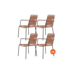 VDG Set Van 4 - Denver Rope Stapelbare Stoel - Terracotta