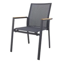 Atmos Stapelbare Tuinstoel - Antraciet/Teak