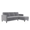Presley - 3-zits Hoekslaapbank Met Opbergruimte In Grijs Fluweel -VIDAXL Winkel 1000157822