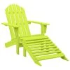 VidaXL - Tuinstoel Adirondack - Groen - Hout - Met Voetenbank -VIDAXL Winkel 1000162964
