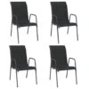 VidaXL - Tuinstoelen - Zwart - Staal En Textileen - 4 Stuks -VIDAXL Winkel 1000163214