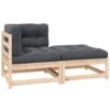 VidaXL - Loungeset - Antraciet - Grenenhout - 2 Stuks - Met Kussens -VIDAXL Winkel 1000163285