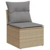 VidaXL - Tuinbank Zonder Armleuning - Beige - Poly Rattan - Met Kussens -VIDAXL Winkel 1000163295