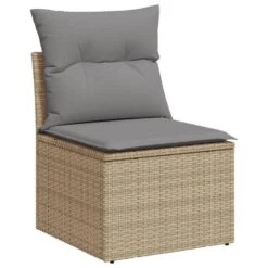 VidaXL - Tuinbank Zonder Armleuning - Beige - Poly Rattan - Met Kussens