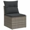 VidaXL - Tuinbank Zonder Armleuning - Grijs - Poly Rattan - Met Kussens -VIDAXL Winkel 1000163297