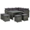 VidaXL - Tuinloungeset - Grijs - Poly Rattan - 6 Stuks - Met Kussens