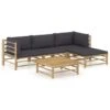 VidaXL - Loungeset - Grijs - Bamboe - 5 Stuks - Met Kussens 9 VidaXL - Loungeset - Grijs - Bamboe - 5 Stuks - Met Kussens -VIDAXL Winkel 1000163469