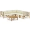 VidaXL - Tuinset - Wit - Bamboe - 6 Stuks Met Kussens -VIDAXL Winkel 1000163537