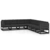 VidaXL - Loungeset - Zwart - Grenenhout - 7 Stuks - Met Kussens -VIDAXL Winkel 1000163538