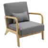 CLP Fauteuil Hibbing Natura Frame - Hout - Licht Grijs -VIDAXL Winkel 1000164206