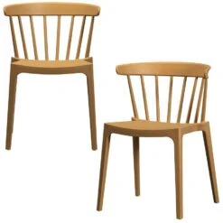 WOOOD Bliss Tuinstoelen - Plant Fiber - Caramel Melange - Set Van 2