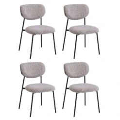 Eetkamerstoelen Set Van 4 - Amalia - Bruin - Stof