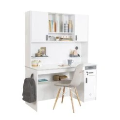 California - Bureau - Tienerkamer - 58x138x179 Cm - Wit