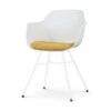 Nolon Noa-Liz Eetkamerstoel Wit - Okergeel Kussen - Witte Poten -VIDAXL Winkel 1000168387
