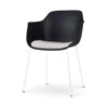Nolon Nora-Liz Eetkamerstoel Zwart - Beige Kussen - Witte Poten -VIDAXL Winkel 1000168421