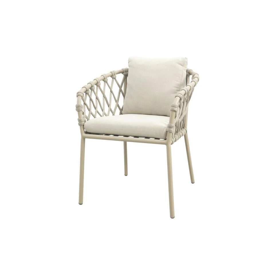 Sara Dining Tuinstoel - Rope/Latte - Zandkleur 1 Sara Dining Tuinstoel - Rope/Latte - Zandkleur