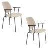 Housecraft Zelo Eetkamerstoelen Armleuning Beige - Set Van 2