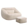 Merkloos HOME DELUXE Zitzak COSY Beige Inclusief Krukje -VIDAXL Winkel 1000169059