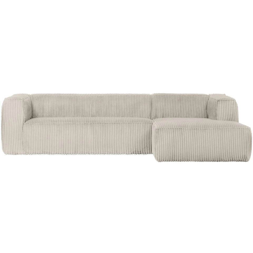 WOOOD Bean Hoekbank Rechts - Ribstof - Naturel - 73x305x96 1 WOOOD Bean Hoekbank Rechts - Ribstof - Naturel - 73x305x96
